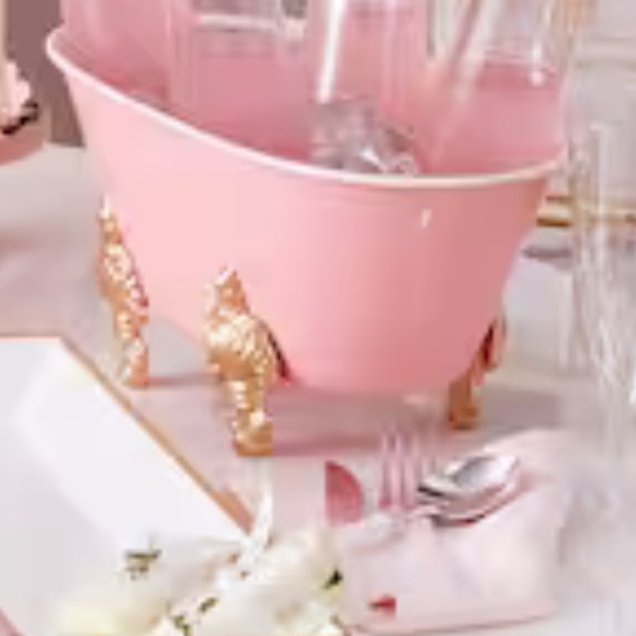 Spring Tea Garden container cream with gold accent feet new never been used - Picture 5 of 7